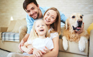 Family enjoying improved indoor air quality